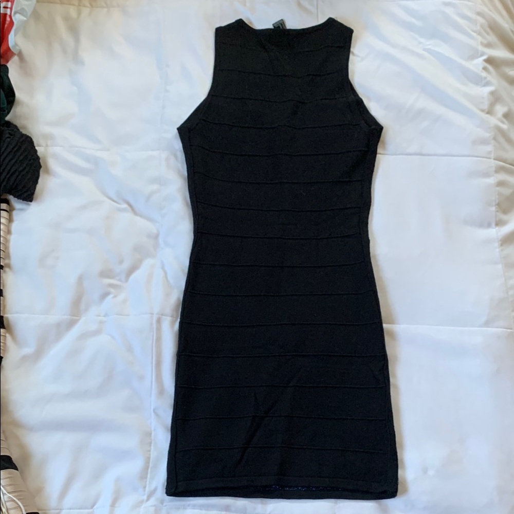 Elegant Blue and Black Women's Dress - Picture 2 of 4
